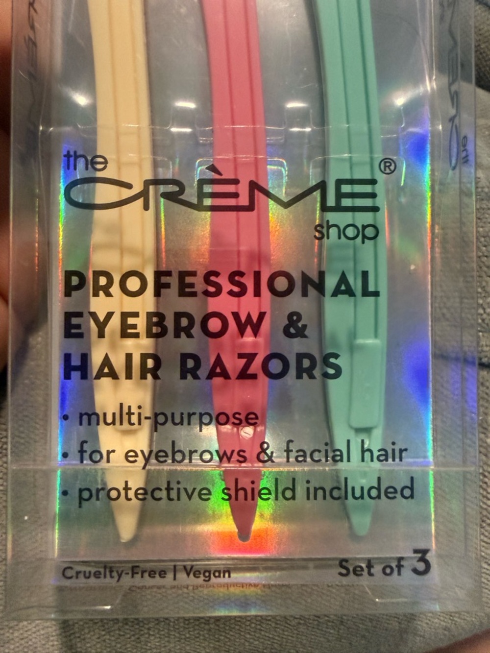 The Crème Shop Professional Eyebrow & Hair Razors - Pastel Yellow, Pink & Mint